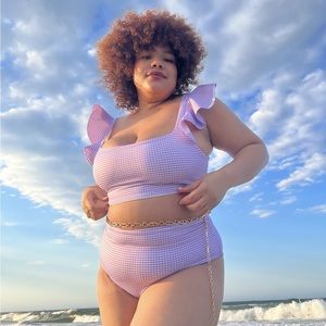 Hill House Lilac Gingham Bikini size XL (top and bottom)